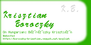 krisztian boroczky business card